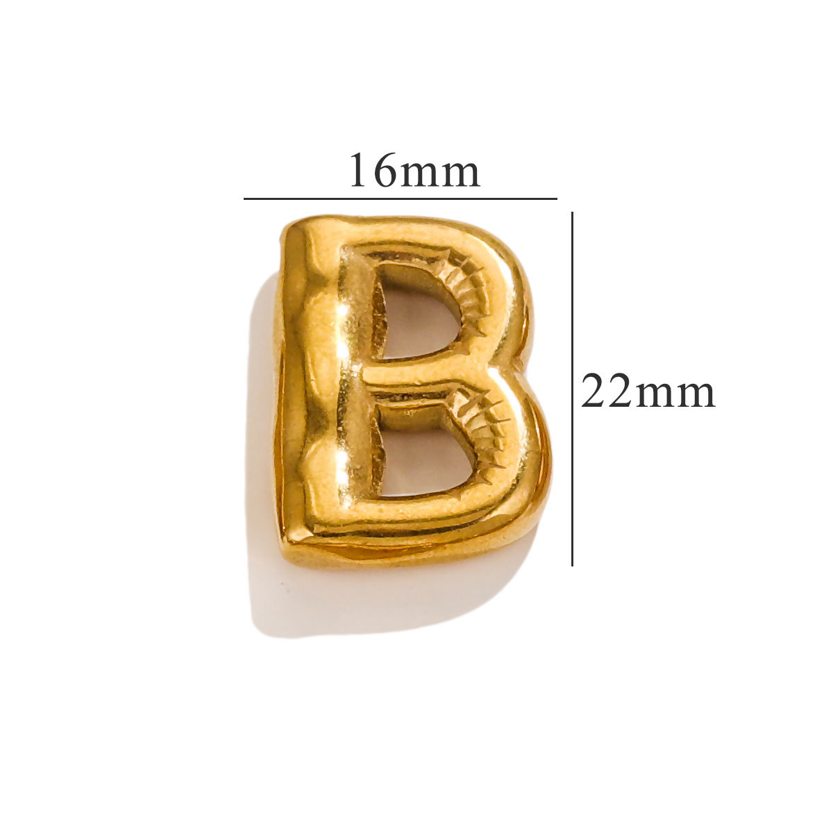 Gold color / 1 Piece Classic Simple Style Letter B Shape Stainless Steel  Gold Color Women's Pendant Picture2